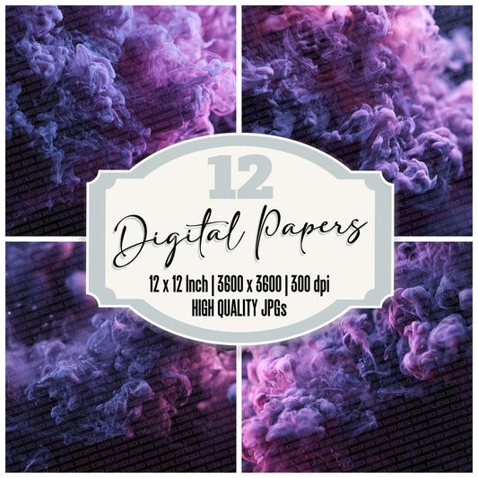 Purple Smoke Texture Digital Paper Pack (DDD003103)