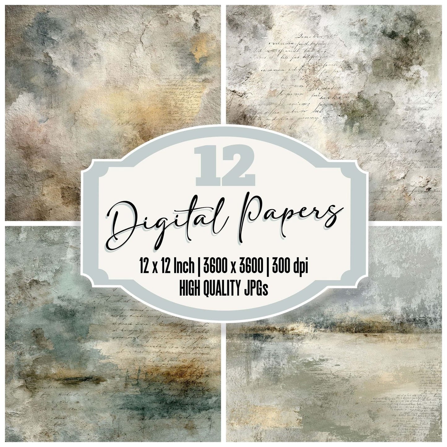 Quiet After Art Layers Script Digital Paper Pack (DDD003111)