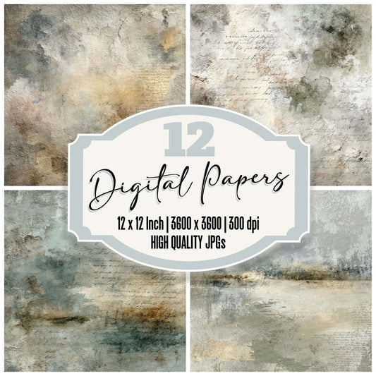 Quiet After Art Layers Script Digital Paper Pack (DDD003111)