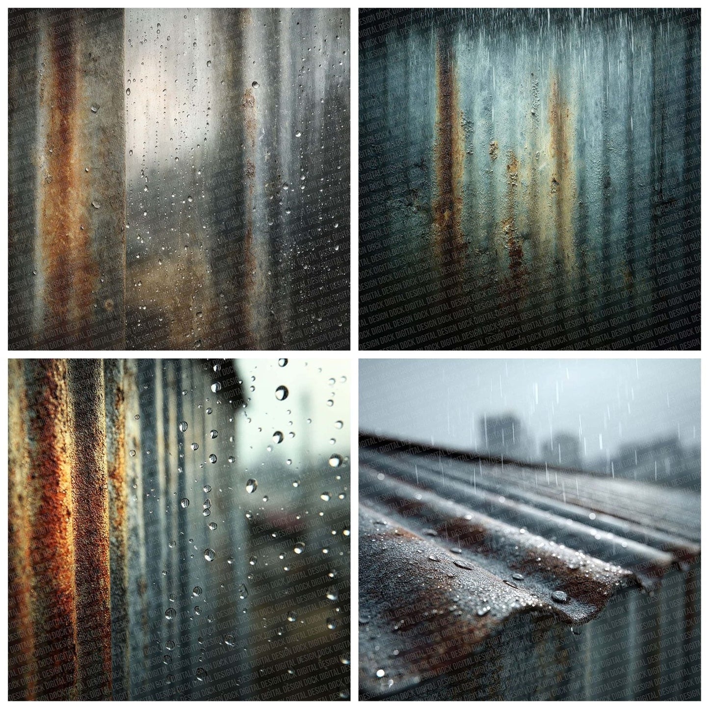 Rain On Metal Digital Paper Pack (DDD003123)