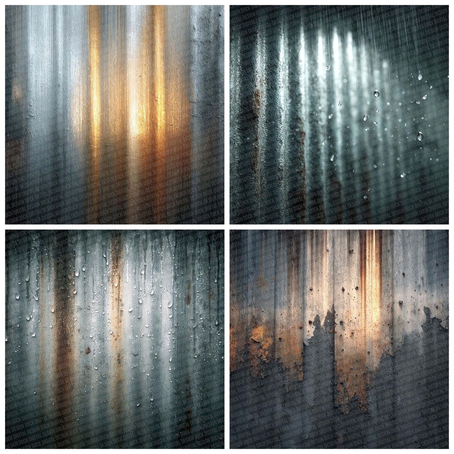Rain On Metal Digital Paper Pack (DDD003123)