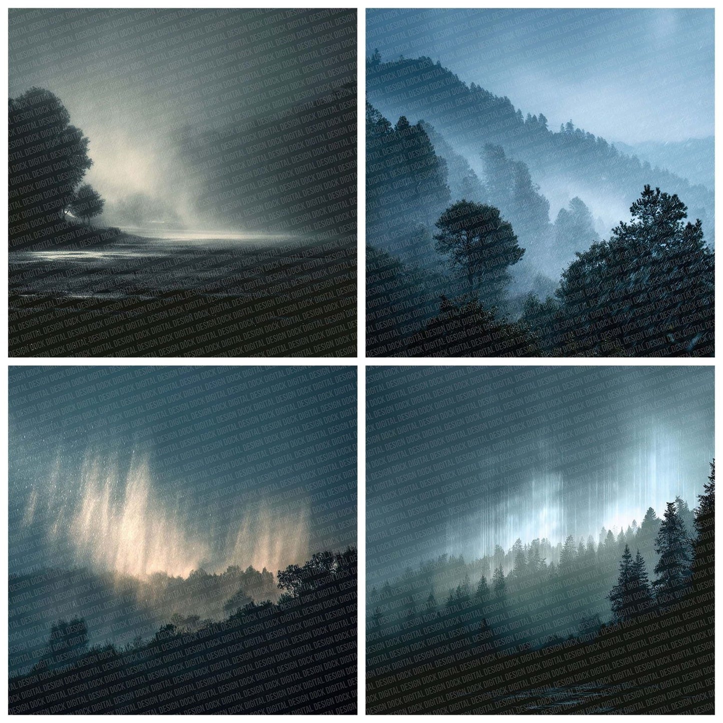 Rain Treeline Mist Digital Paper Pack (DDD003126)