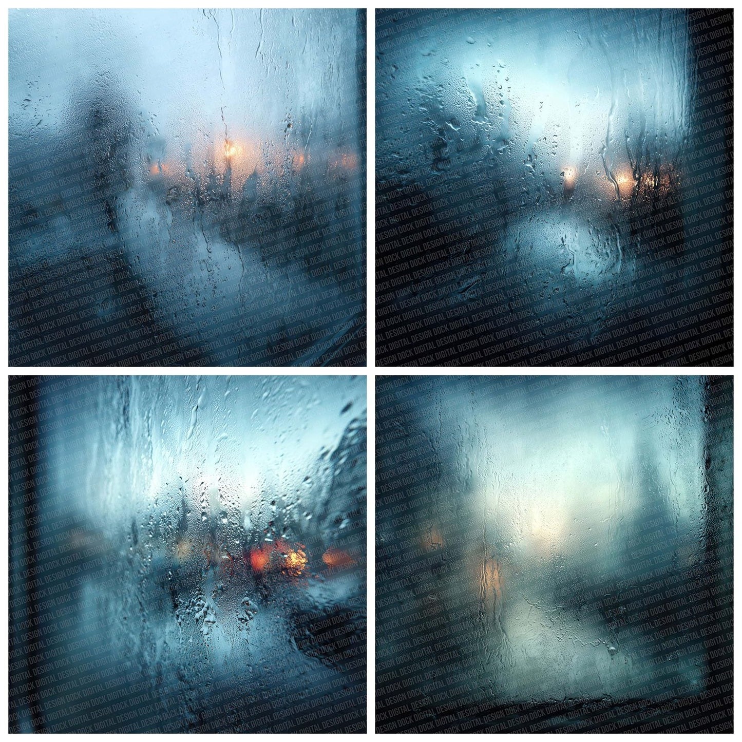 Rain Window Blur Digital Paper Pack (DDD003128)