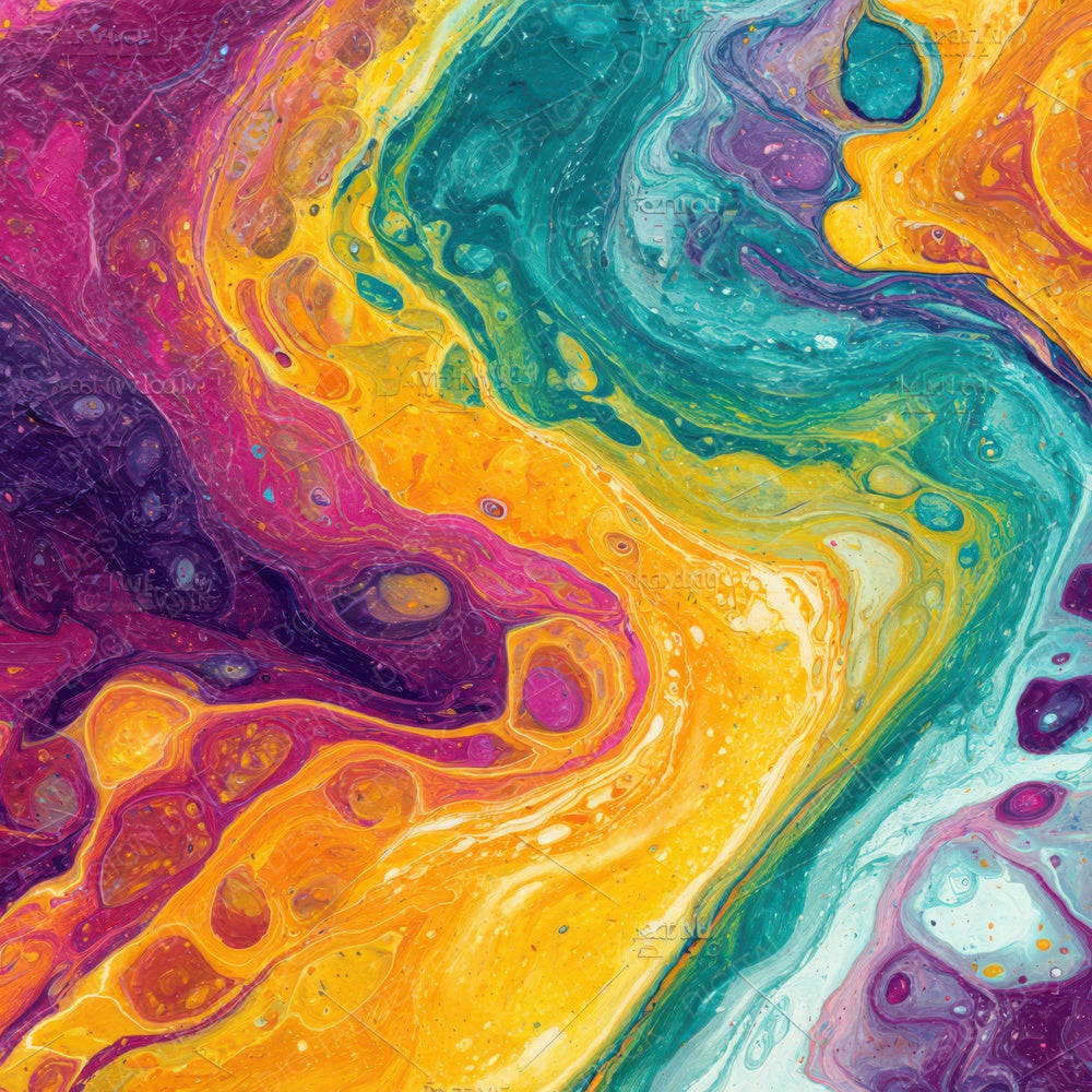 Rainbow Acrylic Pour Digital Paper Pack (DDD008348)