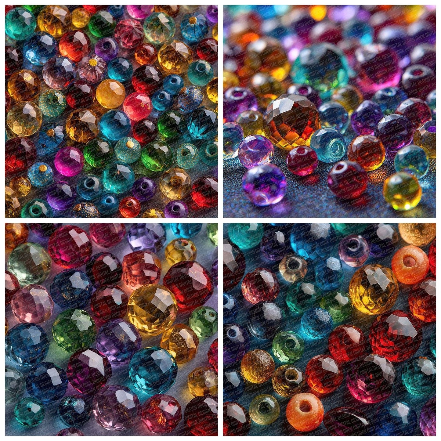Rainbow Bead Texture Digital Paper Pack (DDD003130)