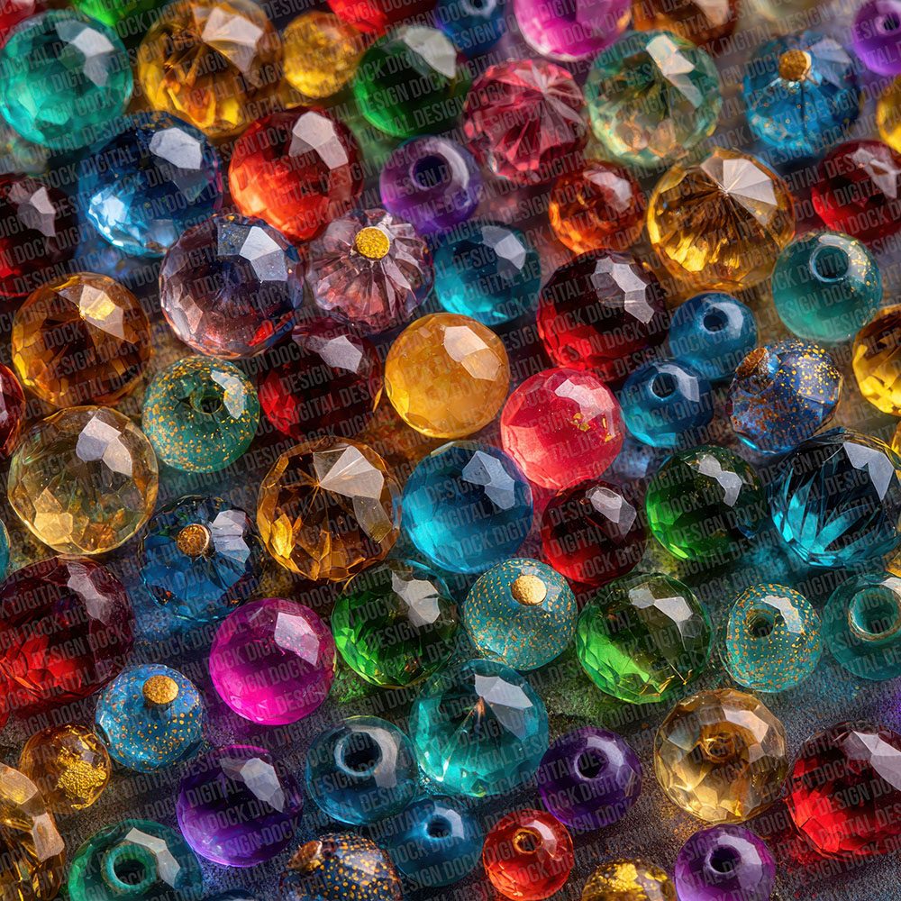 Rainbow Bead Texture Digital Paper Pack (DDD003130)