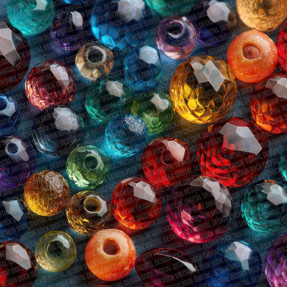 Rainbow Bead Texture Digital Paper Pack (DDD003130)