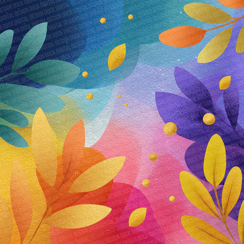 Rainbow Bloom Rainbow Floral Fusion Digital Paper Pack (DDD007713)