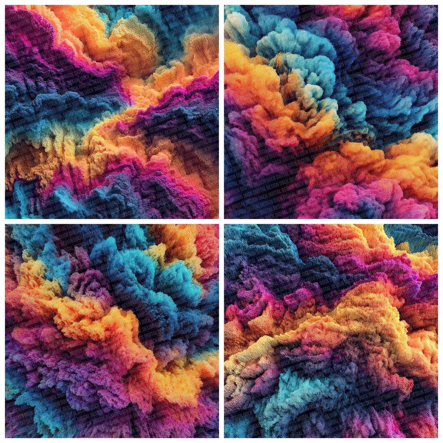 Rainbow Coral Puff Digital Paper Pack (DDD003135)