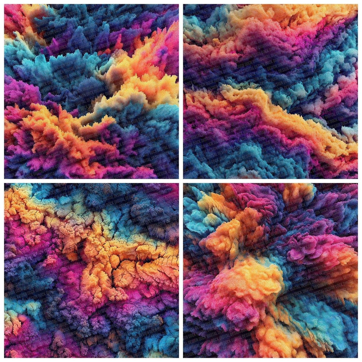 Rainbow Coral Puff Digital Paper Pack (DDD003135)