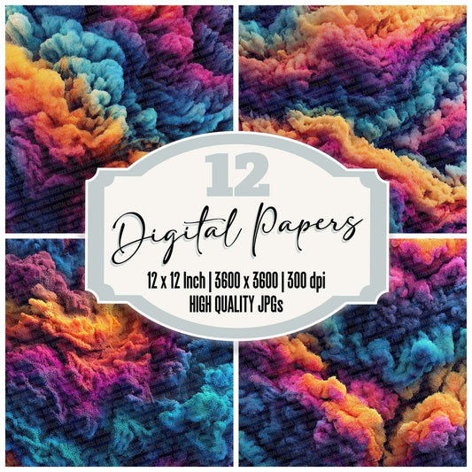 Rainbow Coral Puff Digital Paper Pack (DDD003135)