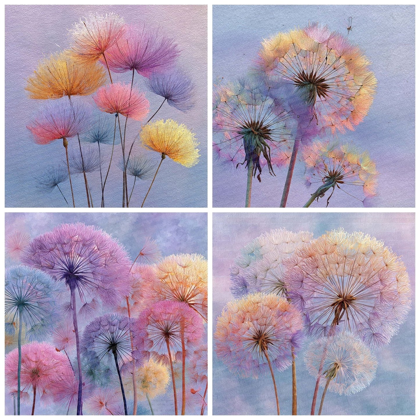 Rainbow Dandelion Ledger Digital Paper Pack (DDD007714)
