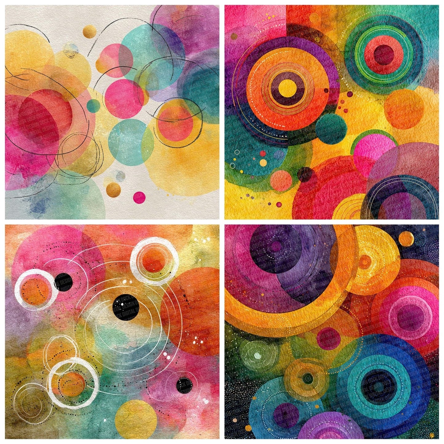 Rainbow Doodle Wash Digital Paper Pack (DDD003137)