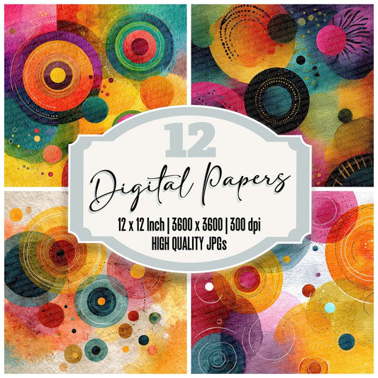 Rainbow Doodle Wash Digital Paper Pack (DDD003137)