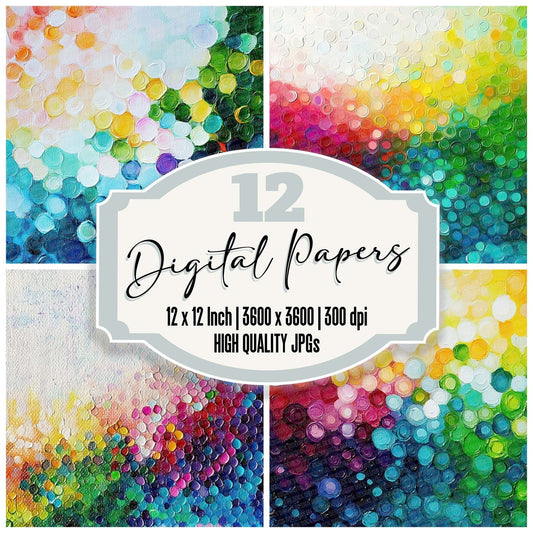 Rainbow Dot Blur Digital Paper Pack (DDD003138)