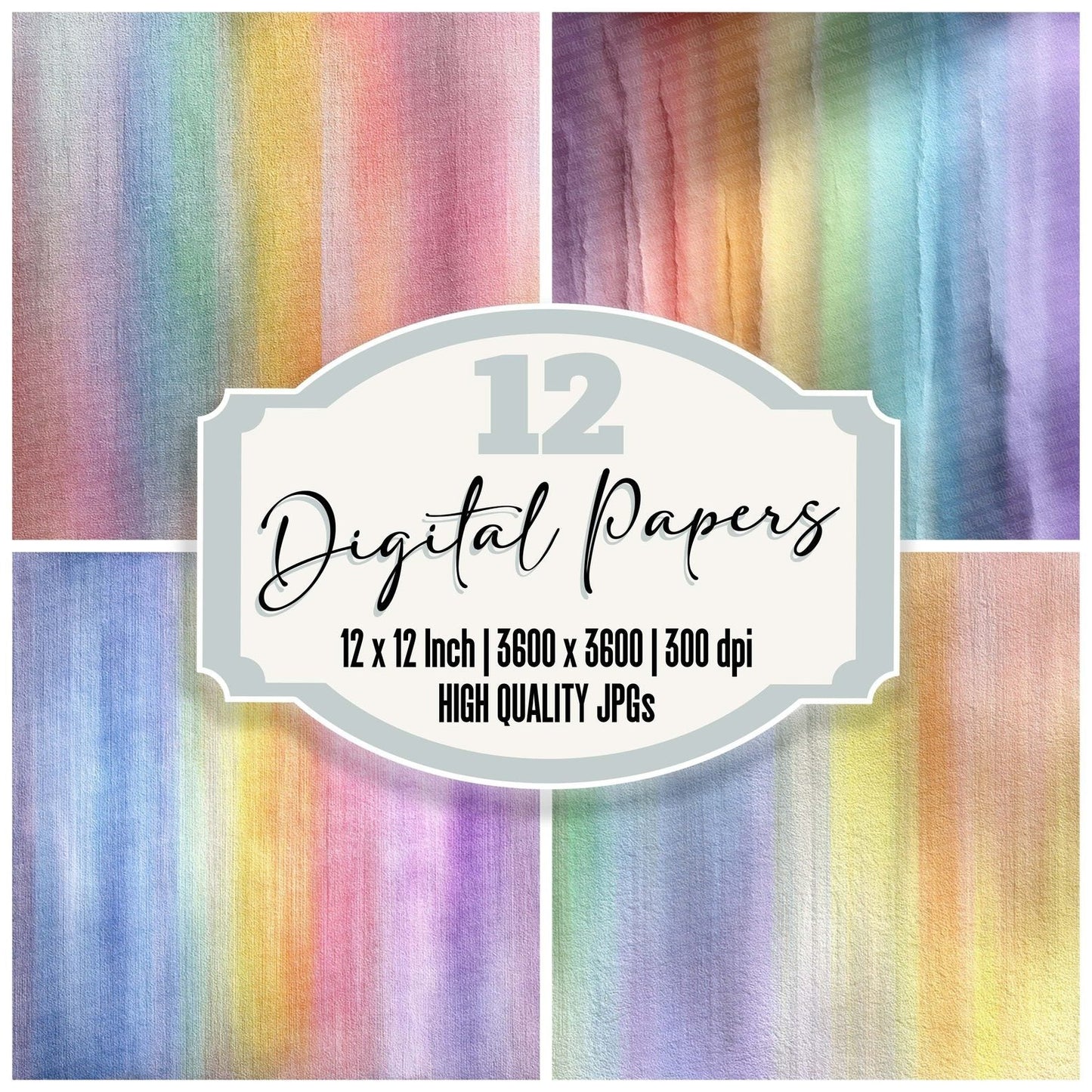 Rainbow Drag Fade Digital Paper Pack (DDD003139)