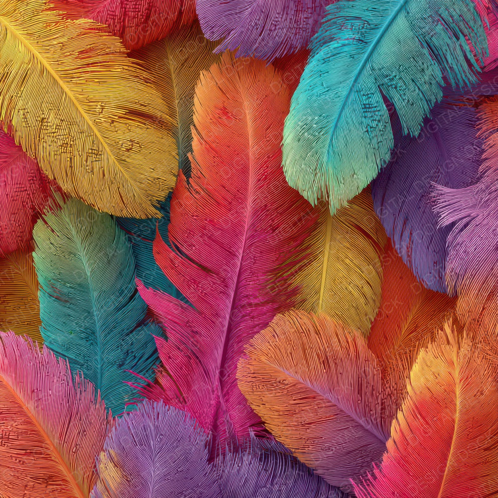 Rainbow Feather Texture Digital Paper Pack (DDD008380)