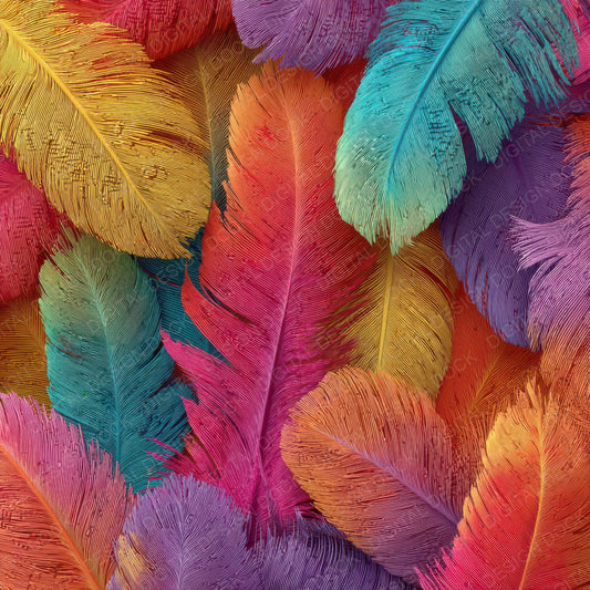 Rainbow Feather Texture Digital Paper Pack (DDD008380)