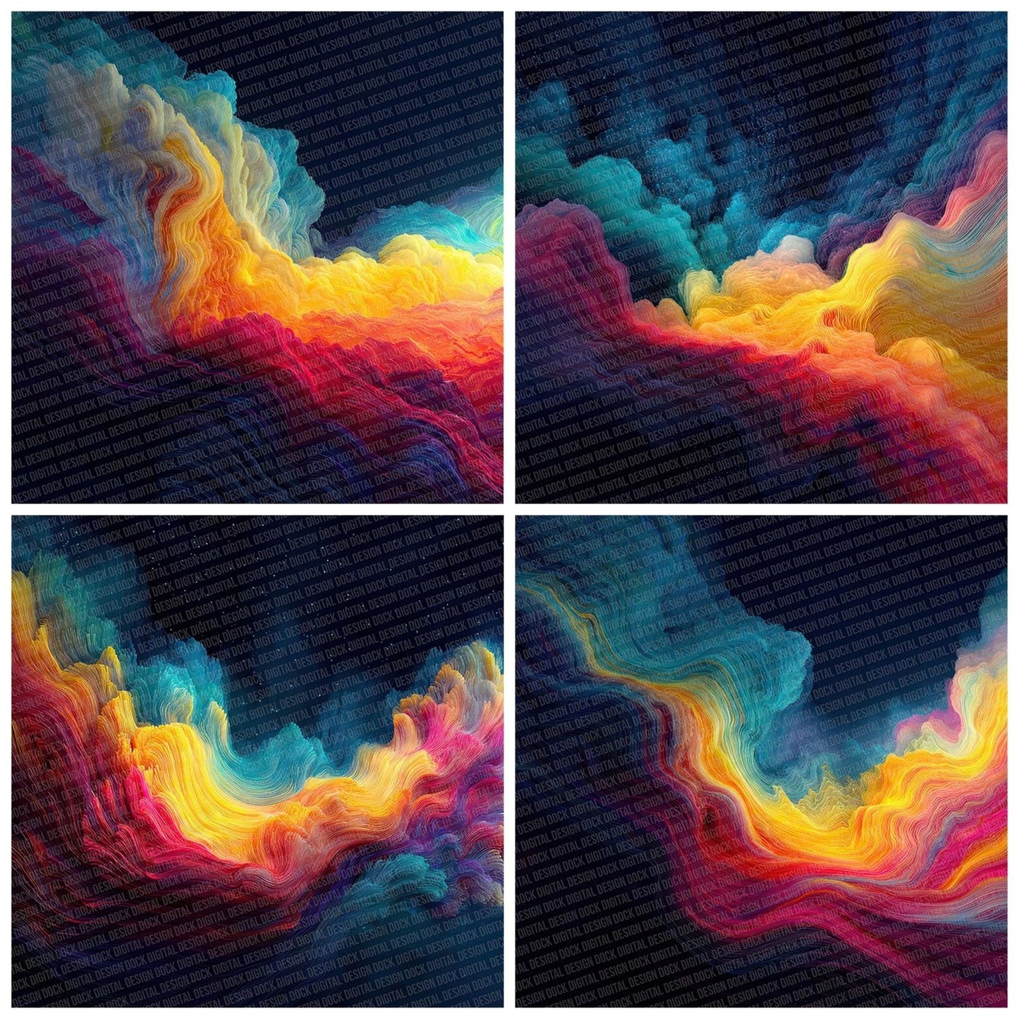 Rainbow Flow Drift Digital Paper Pack (DDD003143)