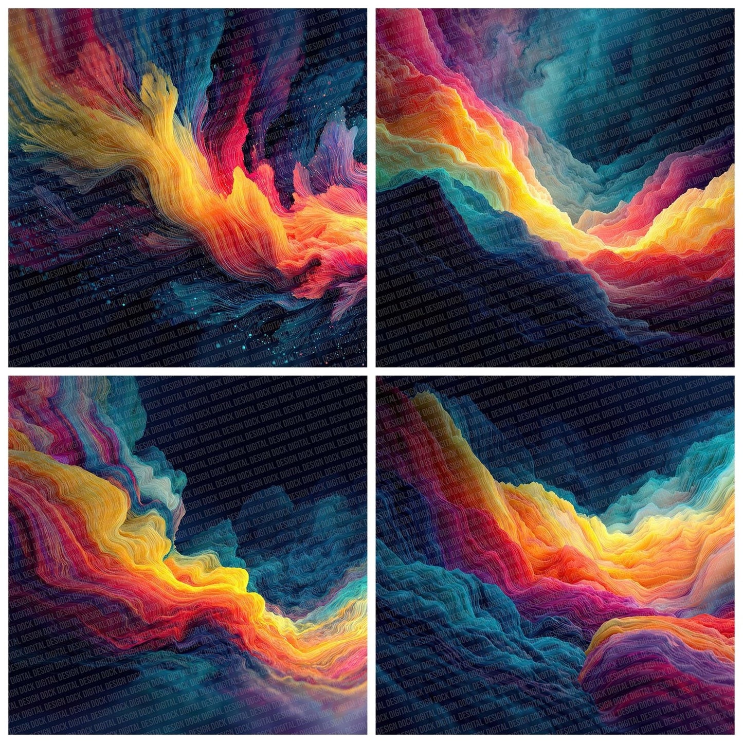Rainbow Flow Drift Digital Paper Pack (DDD003143)