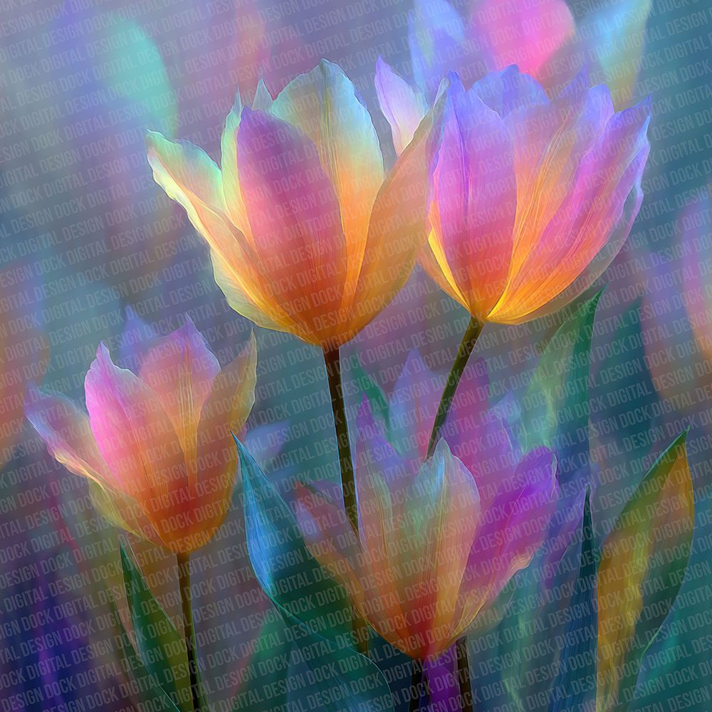 Rainbow Garden Rainbow Floral Fusion Digital Paper Pack (DDD007715)