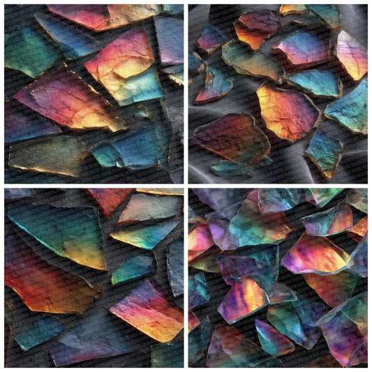 Rainbow Glass Silk Digital Paper Pack (DDD007716)
