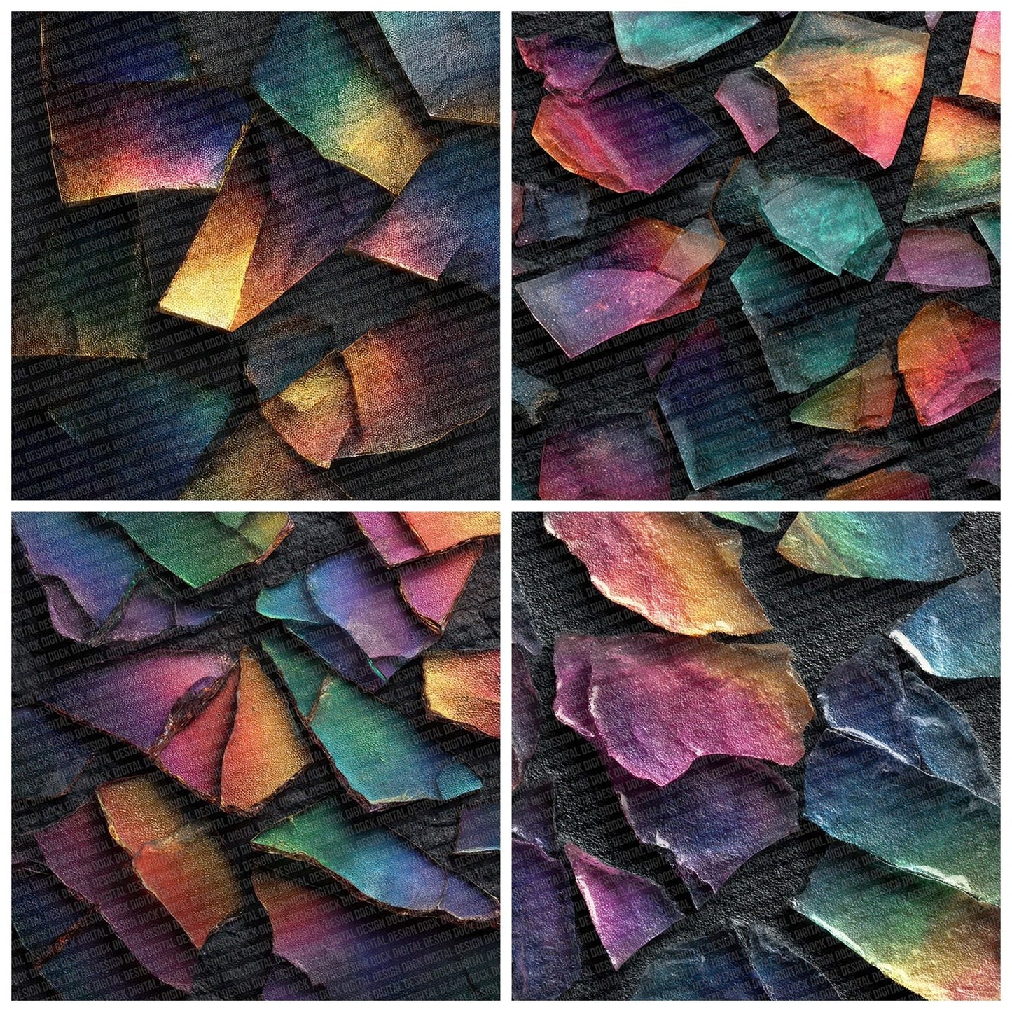 Rainbow Glass Silk Digital Paper Pack (DDD007716)