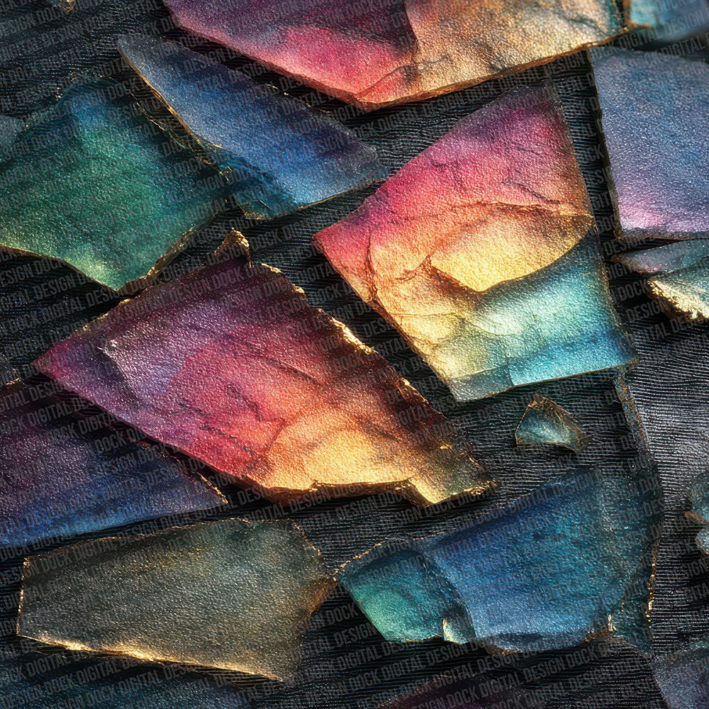 Rainbow Glass Silk Digital Paper Pack (DDD007716)