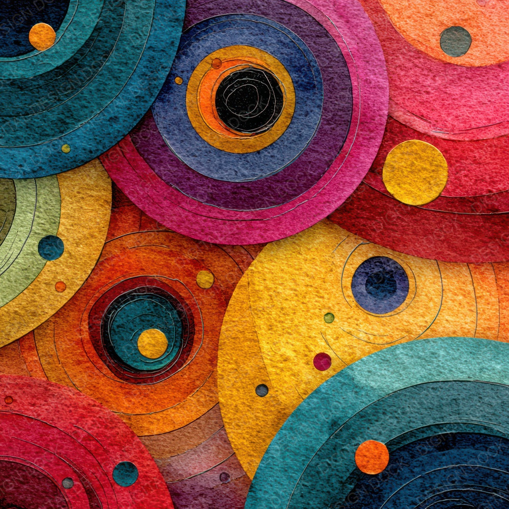 Rainbow Ink Circles Digital Paper Pack (DDD003146)