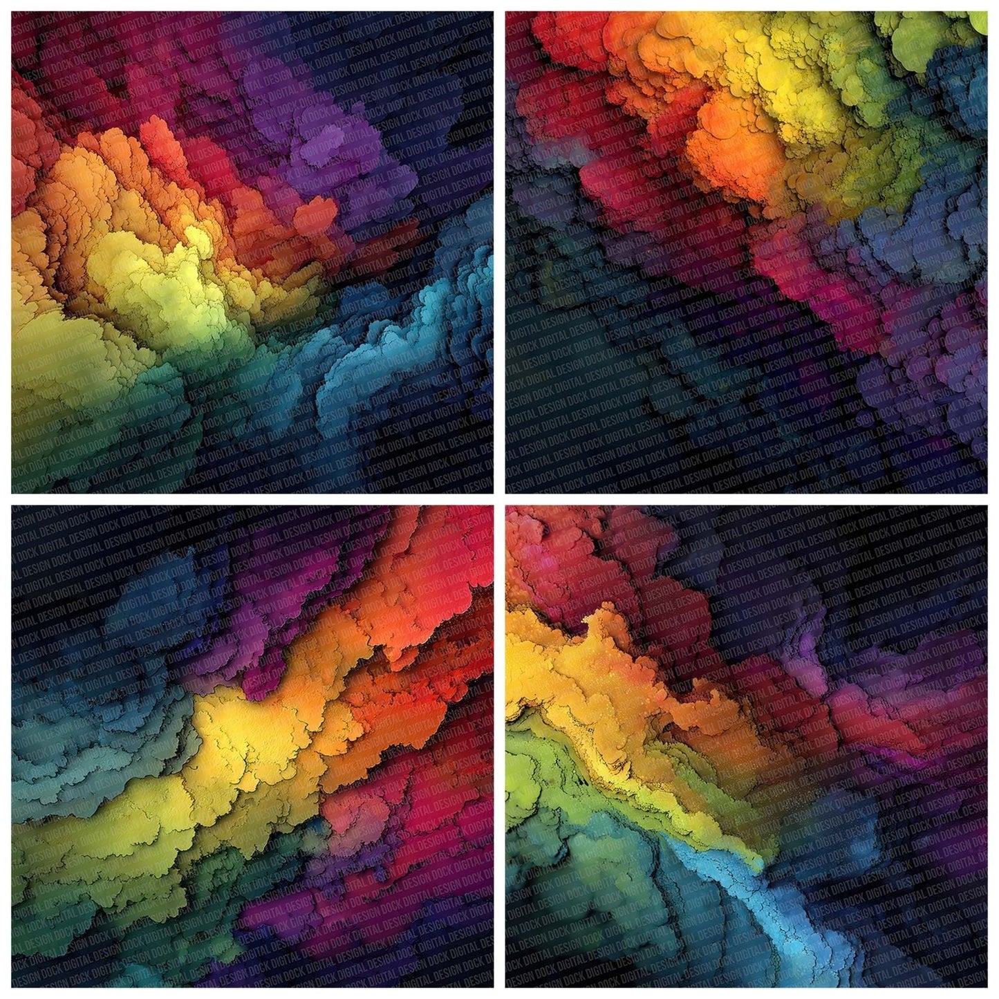 Rainbow Mineral Burst Digital Paper Pack (DDD003148)