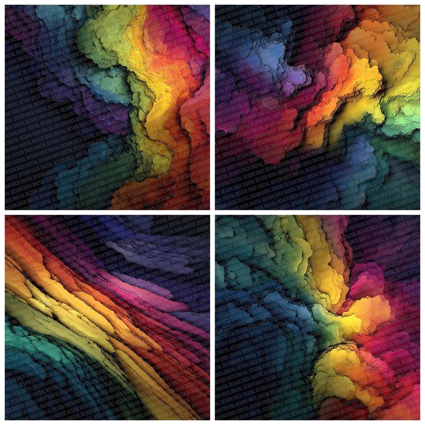 Rainbow Mineral Burst Digital Paper Pack (DDD003148)