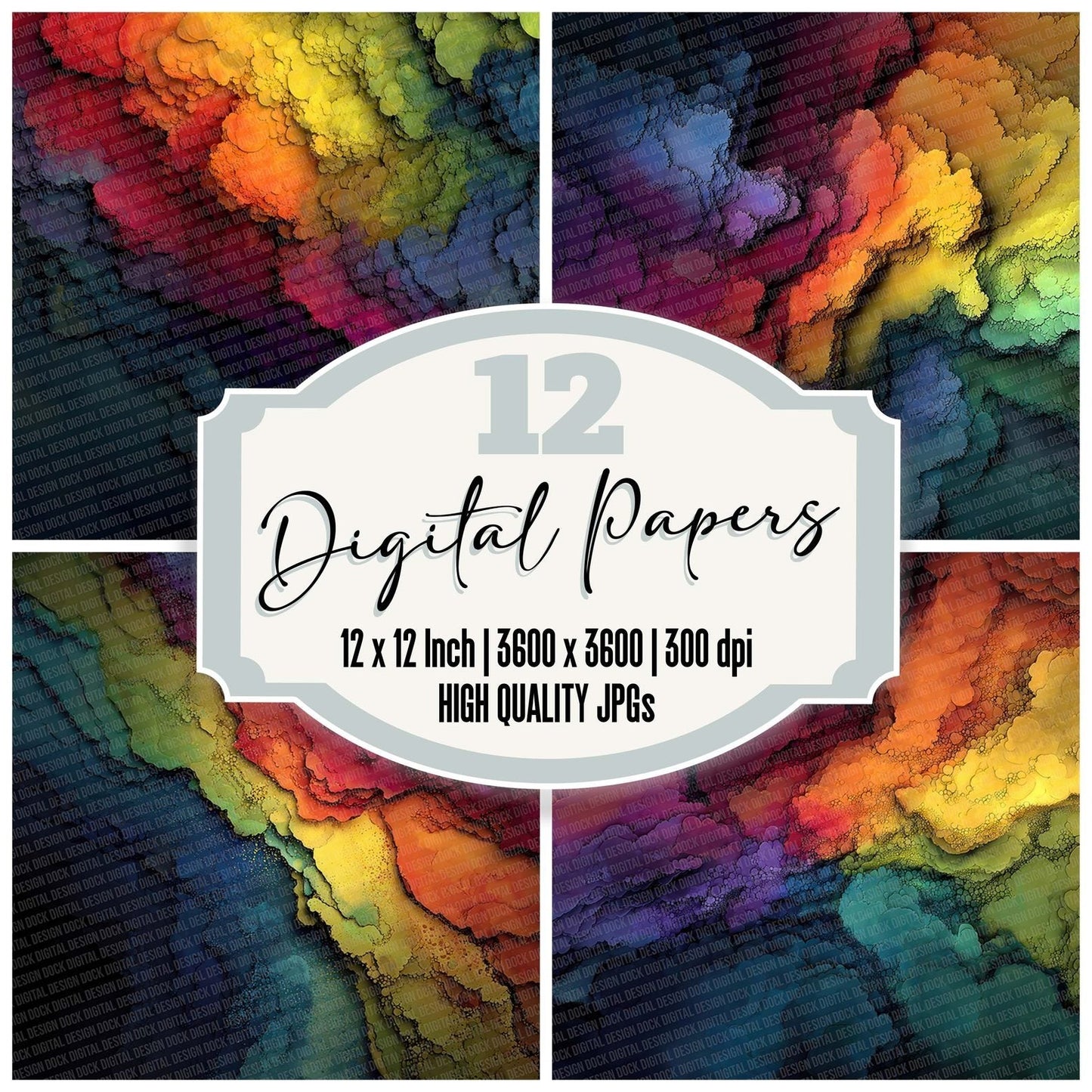 Rainbow Mineral Burst Digital Paper Pack (DDD003148)
