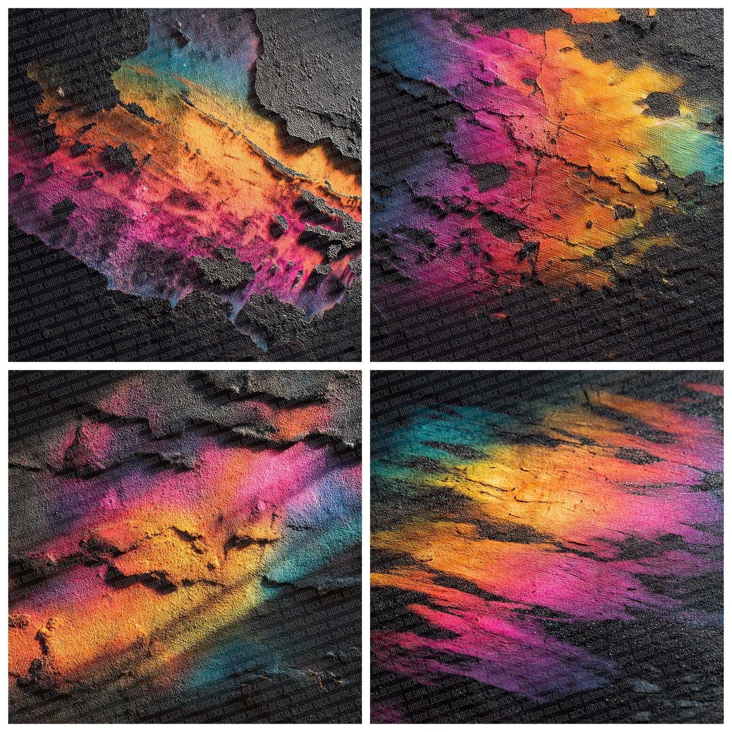 Rainbow Scorch Texture Digital Paper Pack (DDD003154)
