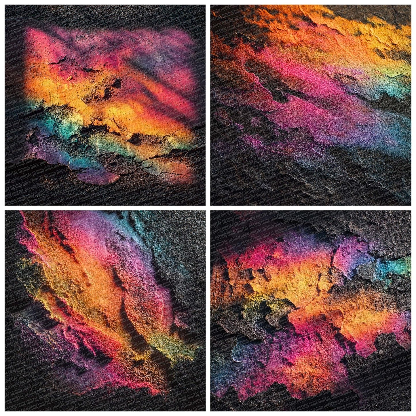 Rainbow Scorch Texture Digital Paper Pack (DDD003154)