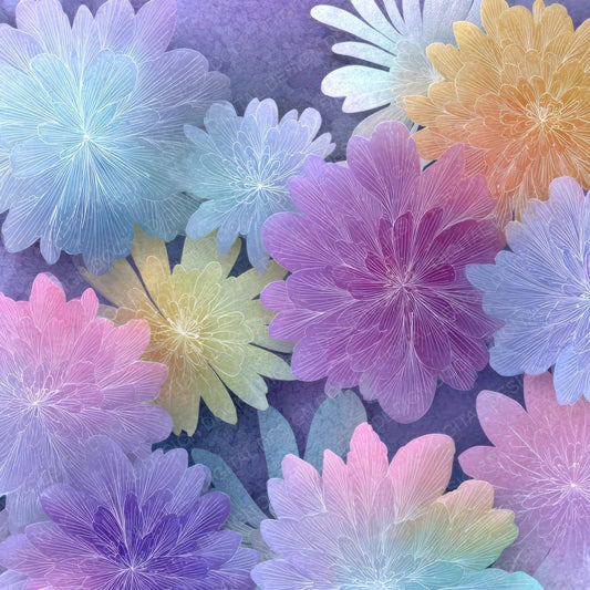 Rainbow Shadow Floral Wash Background Digital Paper Pack (DDD007763)