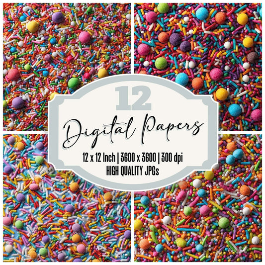 Rainbow Sprinkles Texture Digital Paper Pack (DDD003161)