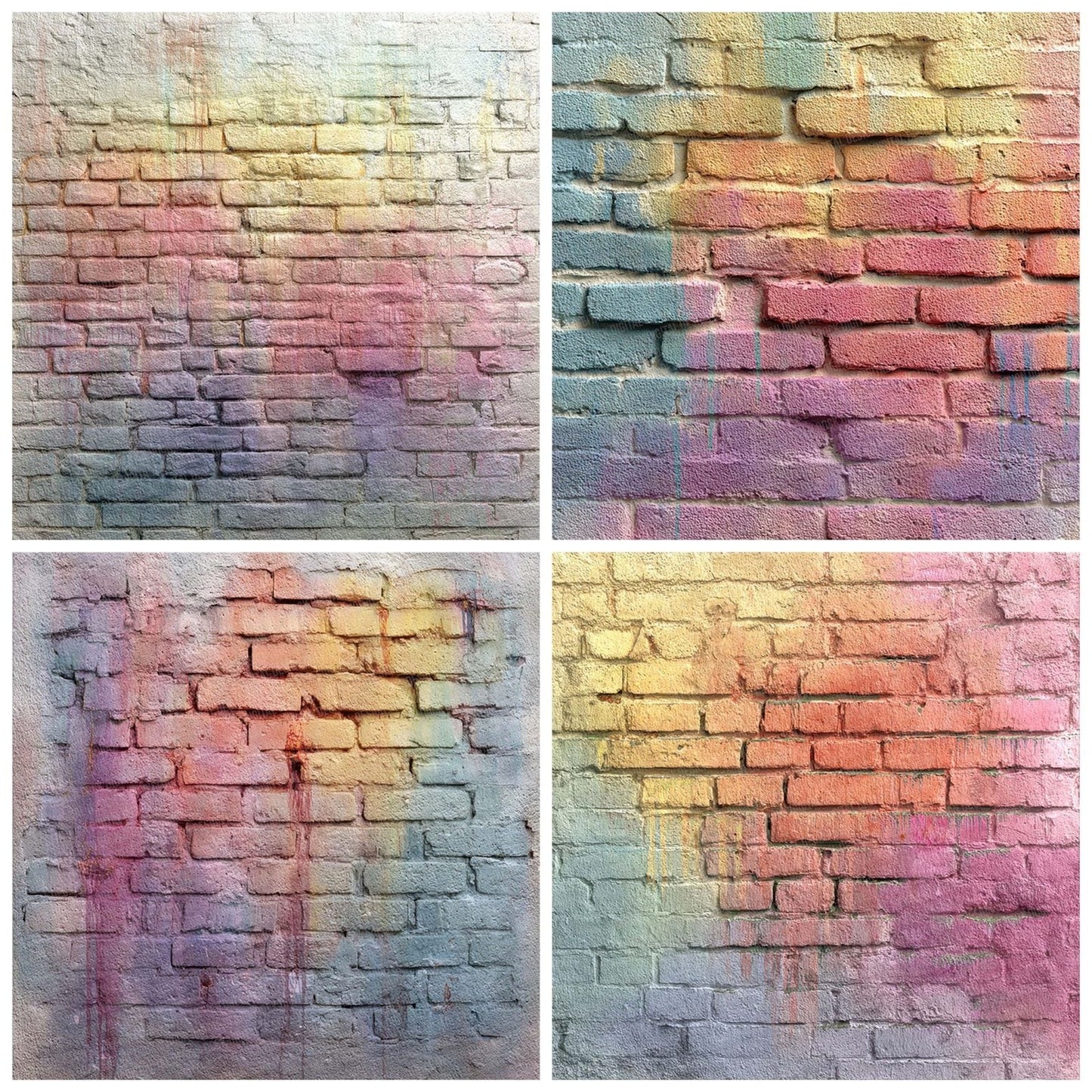 Rainbow Wash Brick Wall Digital Paper Pack (DDD003163)