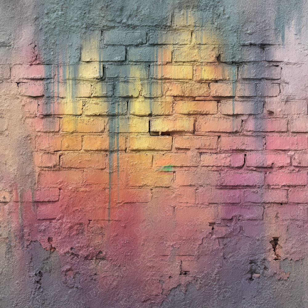 Rainbow Wash Brick Wall Digital Paper Pack (DDD003163)