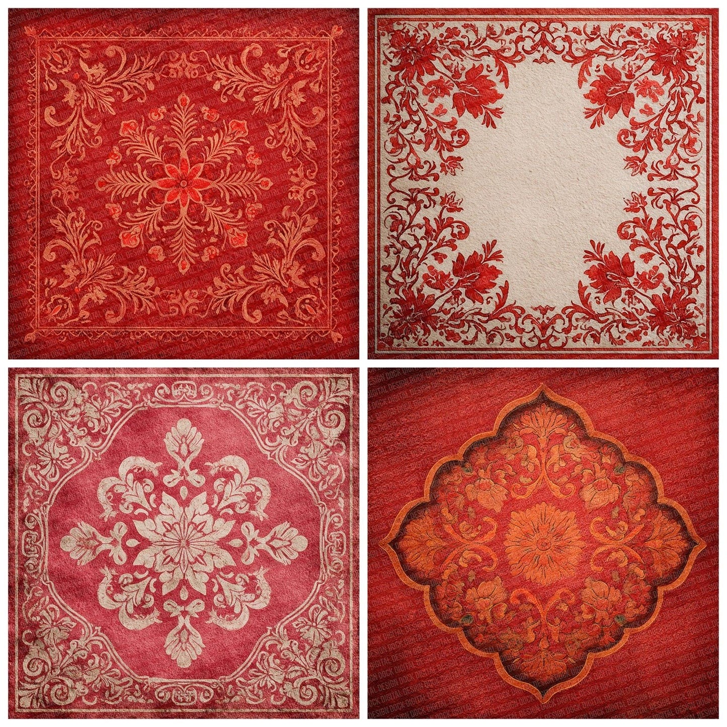 Red Cardback Background Digital Paper Pack (DDD003174)
