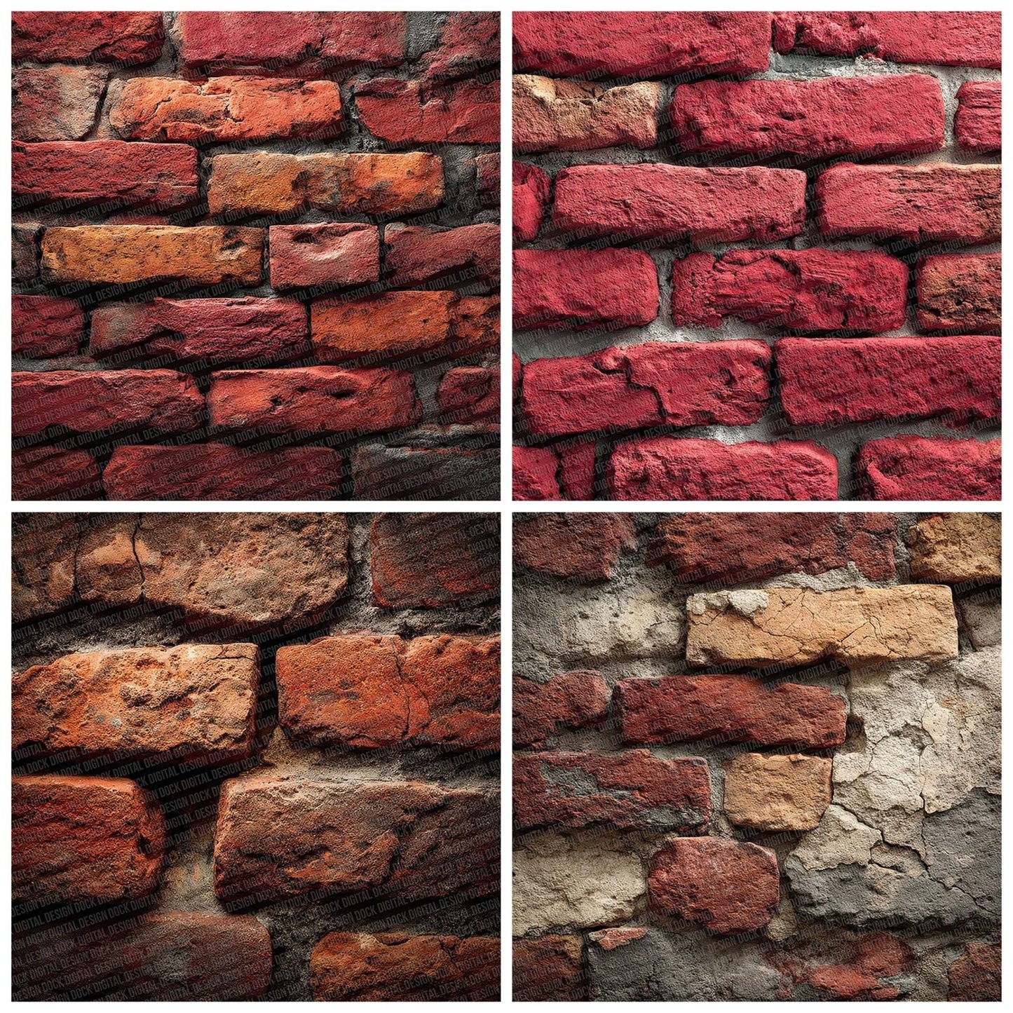 Red Clay Brick Wall Digital Paper Pack (DDD003175)