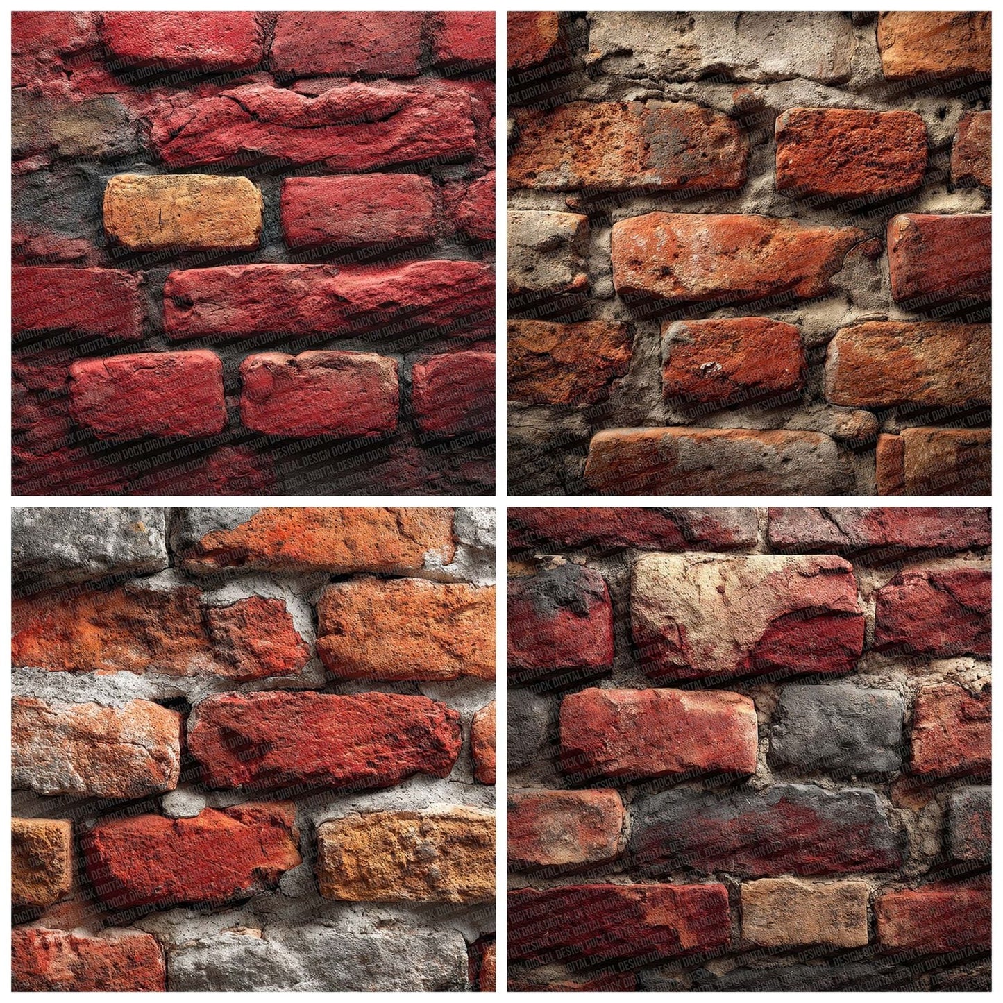 Red Clay Brick Wall Digital Paper Pack (DDD003175)