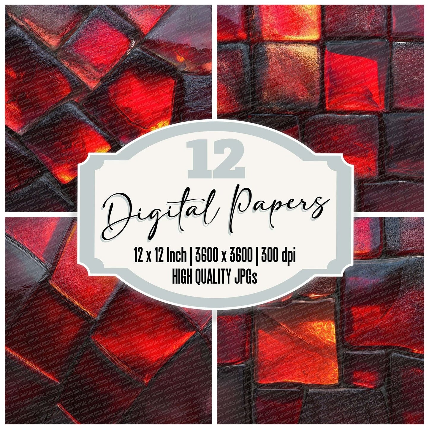 Red Glass Texture Digital Paper Pack (DDD003180)