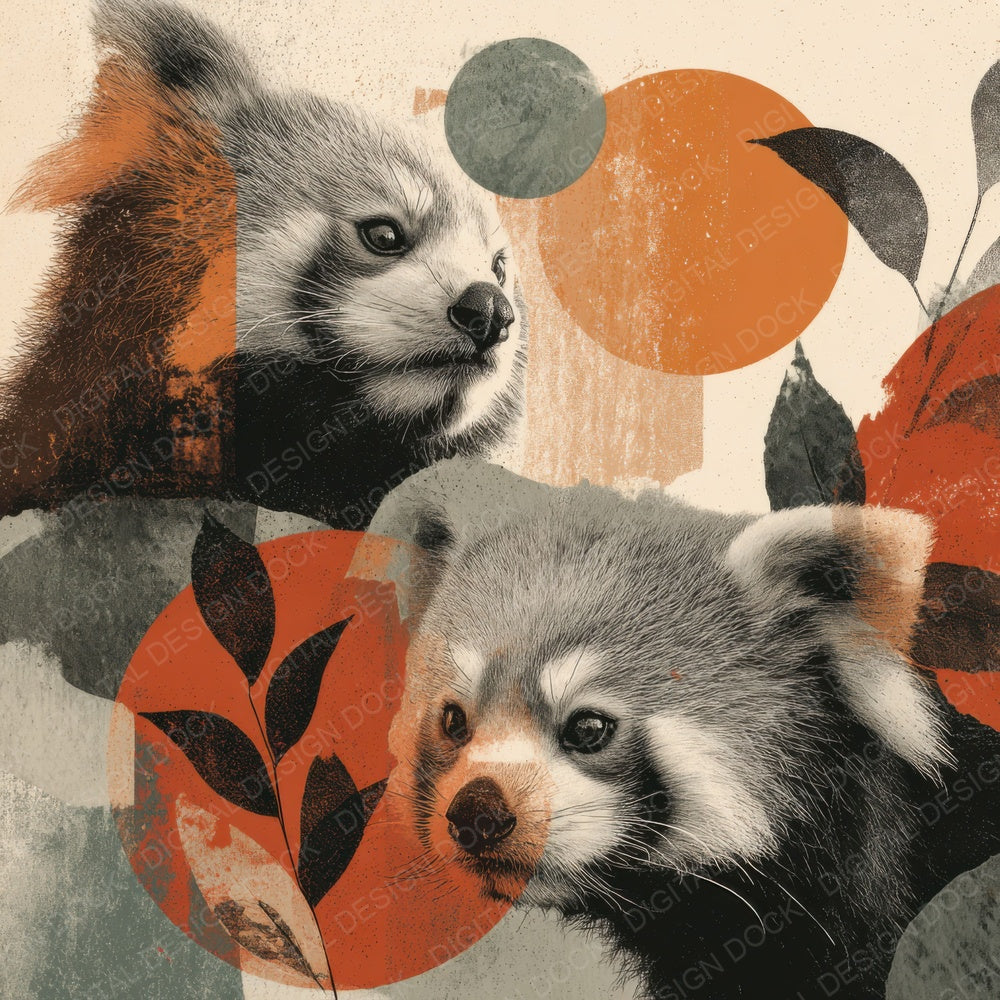 Red Panda Woodland Moodboard Digital Paper Pack (DDD003181)