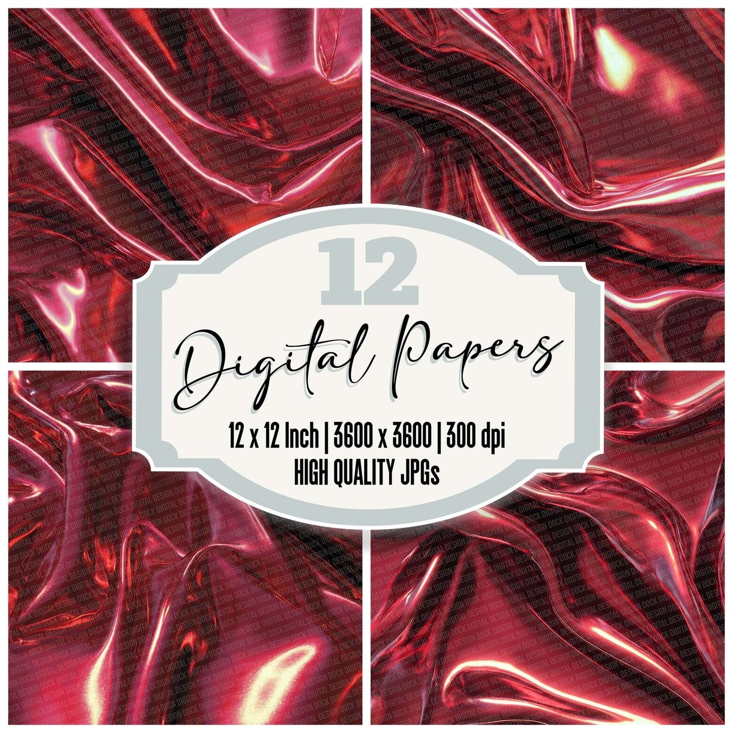 Red Shiny Texture Digital Paper Pack (DDD003184)