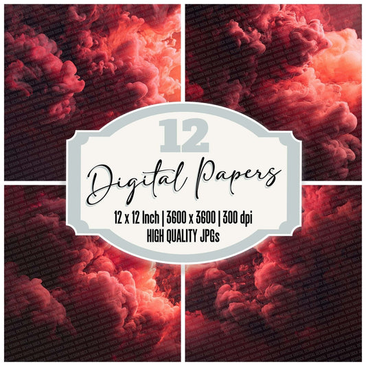 Red Smoke Texture Digital Paper Pack (DDD003185)