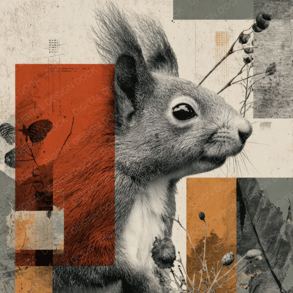 Red Squirrel Woodland Moodboard Digital Paper Pack (DDD003186)