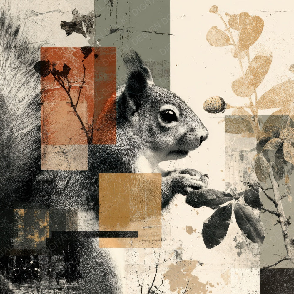 Red Squirrel Woodland Moodboard Digital Paper Pack (DDD003186)