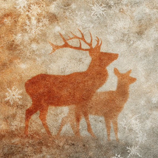 Reindeer Cream Christmas Background Digital Paper Pack (DDD003195)