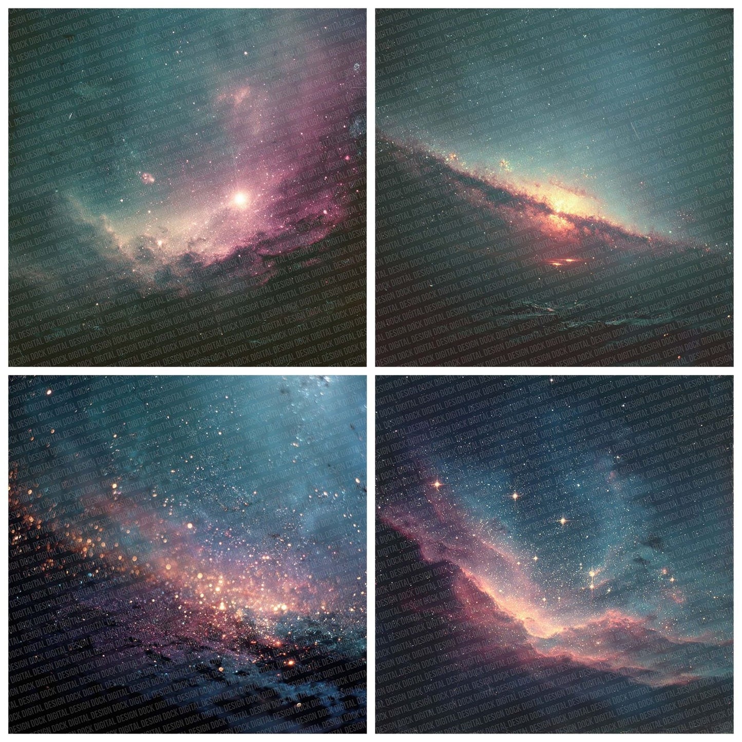 Retro Cosmic Drift Digital Paper Pack (DDD003205)