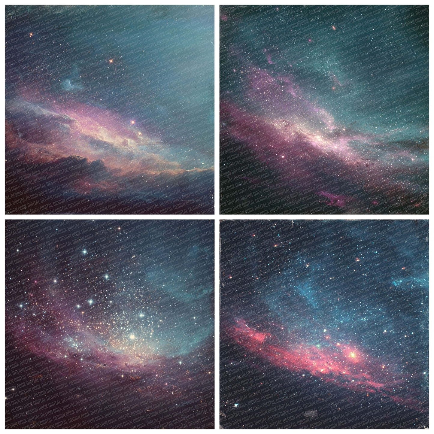Retro Cosmic Drift Digital Paper Pack (DDD003205)